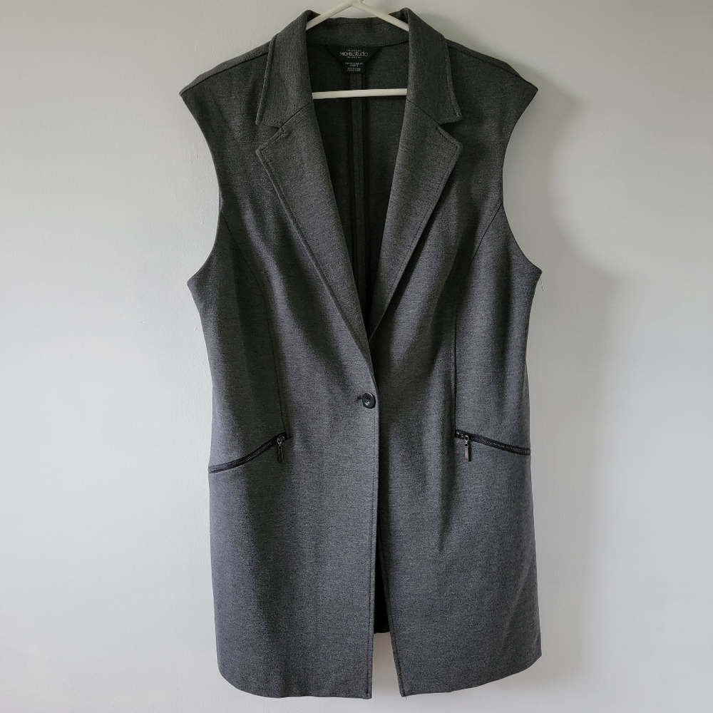 NWOT Michel Studio Collection Long Vest 12
